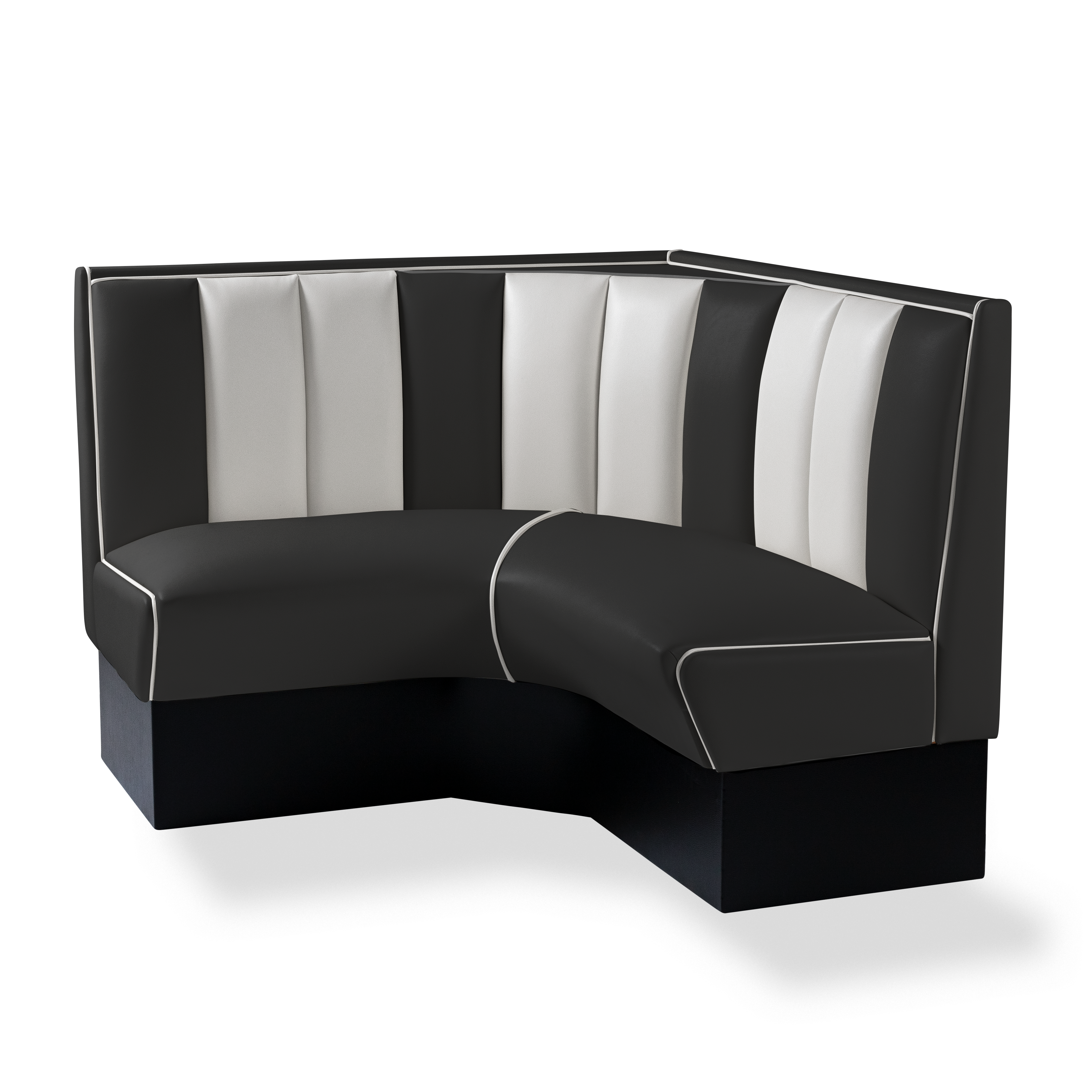Buy FR Dining Booths Series Custom Black Plain Back & Channel Seat Vinyl  Upholstered Corner Booth Online - Corner Booths - Restaurant Furniture -  Commercial Seating - FurnitureRoots Product